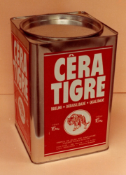 Lata Grande de Cera Tigre da Década de 1970